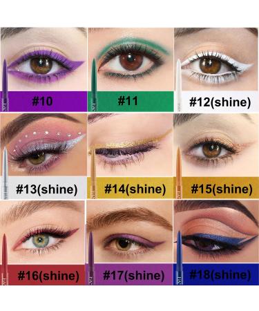 20 Colors Eyeliner Pen Set - Waterproof Metallic Glitter Eye Makeup Kit for Women - Professional Retractable Eye & Lip Liner - 20PCS - Buy Online on GoSupps.com