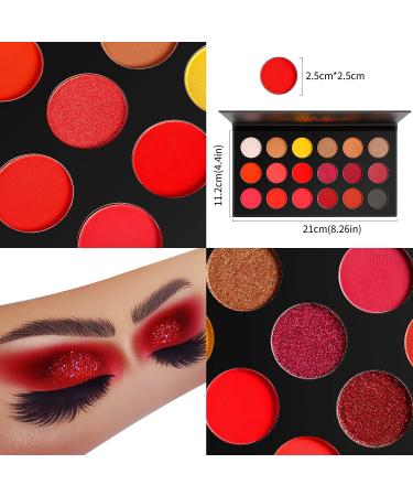 AFFLANO Red Eyeshadow Palette: Highly Pigmented, Long-Lasting, 18 Color Waterproof Matte Shimmer Shades - Cruelty-Free Halloween Makeup - Buy Online on GoSupps.com