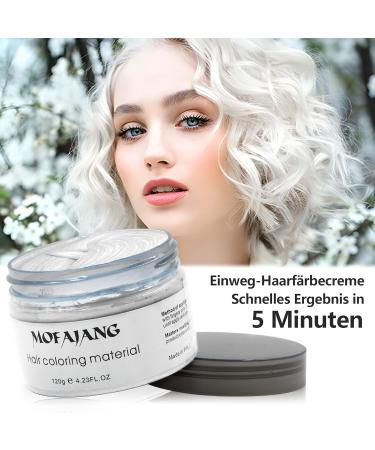 Temporary White Hair Color | Styling Hair Pomade for Men & Women | Natural Hair Dye Wax for Cosplay Party & Halloween | 4.23 oz - Buy Online on GoSupps.com