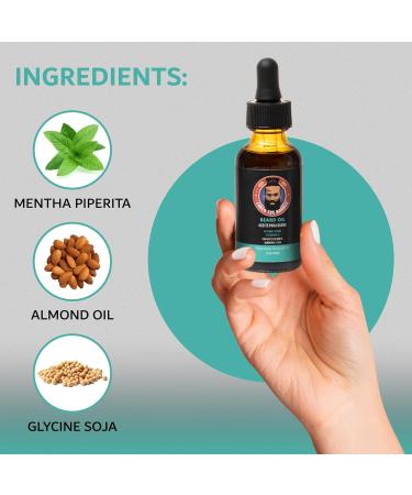 Premium Mint & Almond Beard Oil - Nourishing Soy Oil Formula for Healthy Beards (1 Fl Oz - Buy Online on GoSupps.com