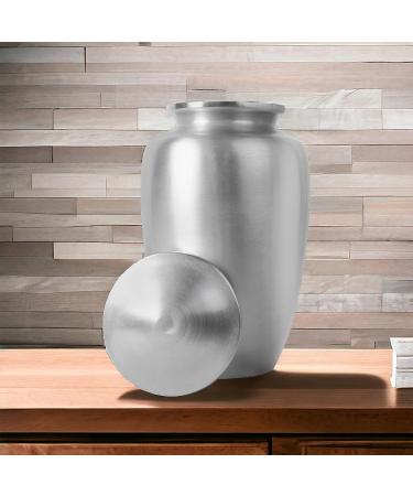 Cremation Urn for Adult Ashes Pewter Urn for Human Ashes Cremation Urns for Human Ashes Metal Hand Painted Burial and Funeral Cremation Urn With Elegant Finish - 10 Inch (25 CM) - Silver 10" Plain Silver - Buy Online on GoSupps.com