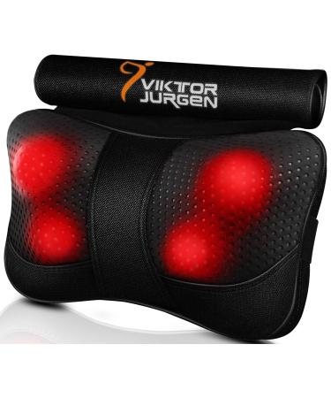 Back Massager,Neck Massager with heat, Back and Neck Massager Gifts for Grandpa, Grandma, Teacher, Nurse, Christmas, Electric Shoulder Massager Kneading Sore Muscles, Massage Pillow for Back Neck Pain Cloth Black