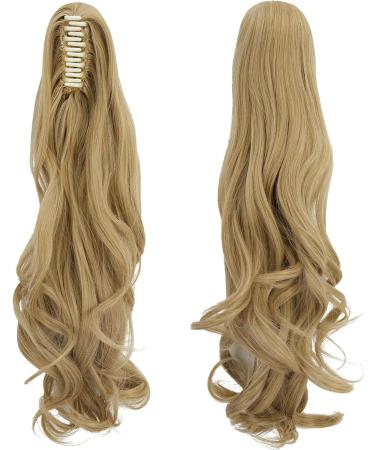 Claw Jaw Ponytail Extension 18 Curly Light Ash Blonde & Bleach Blonde - Clip-in Hair Piece - Buy Online on GoSupps.com