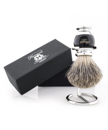 Haryali London Razor Dachshaar Razi brush elegant and unique design badger hair razor brush in an elegant black color fits your shaving set perfectly