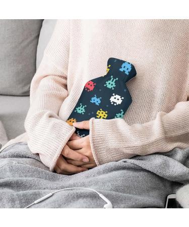 Colorful Pattern Hot Water Bottle with Lid | Rubber Pain Relief & Foot Warmer | Ideal for Hot & Cold Therapy - Buy Online on GoSupps.com