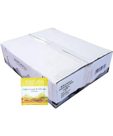 Birchall Tea Bags Pure Lemongrass & Ginger Herbal Tea - Rich in Antioxidants & Anti-inflammatory Properties Calming & Relaxing Box Of 200 Enveloped Plant-Based Prism Tea Bags