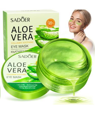 Eyes pads eye mask against dark circles wrinkle dark circles & puffiness 60 pieces Eye pads with hyaluron & collagen for anti-aging (pale green) - Buy Online on GoSupps.com
