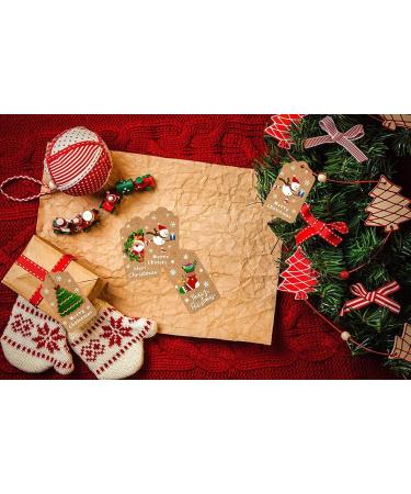 Aruiteng Christmas Gift Tags 50Pcs 10 Styles Brown Kraft Paper Gift Tags Small Xmas Present Labels Hanging Tags for DIY Christmas Wrapping Paper and Present Craft Decoration AruitengTR057 - Buy Online on GoSupps.com