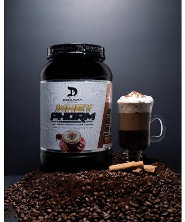 Buy DRAGON PHARMA Whey Protein Blend - Fast Absorption Gluten-Free 25g Protein per Serving - Great Tasting Cappuccino - 100% Whey for Maximum Recovery - Buy Online on GoSupps.com