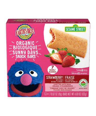 Earth's Best Snack Bars Strawberry Sunny Day Bars 7 Count Box (Pack of 6)