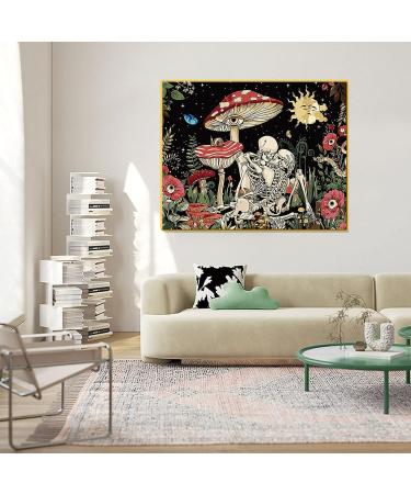 Mushroom Paint by Number Kit for Adults - DIY Acrylic Oil Set on Canvas Skeletons - 16x20Inch - Buy Online on GoSupps.com