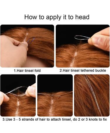 47 Shining Silver Holographic Hair Tinsel - Heat-Resistant Silk Extensions | Easy Apply Hair Accessories for Girls & Parties (400 Strands) - Buy Online on GoSupps.com