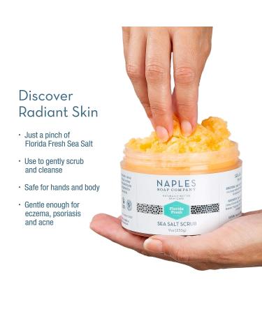 Florida Fresh Citrus Sea Salt Scrub - Detoxifying Shea Moisturizing - Natural Skin Care for Radiant Glow - 9 oz - Buy Online on GoSupps.com