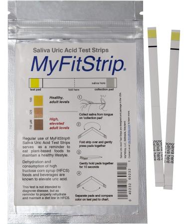 Uric Acid Test Strips - Track Dietary Influence on Inflammatory Uric Acid Levels | MyFitStrip 10 Pack Saliva Test Strips - Buy Online on GoSupps.com