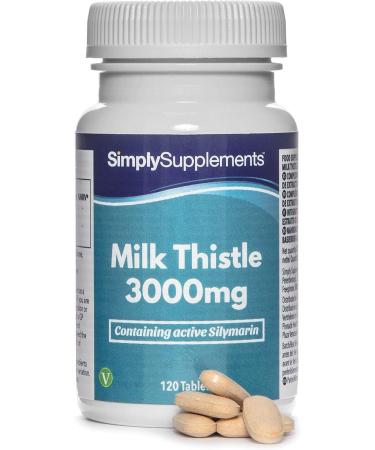 Milk Thistle 3000mg | 120 Tablets | Vegan Friendly | Up to 2 months of benefits | SimplySupplements - Buy Online on GoSupps.com