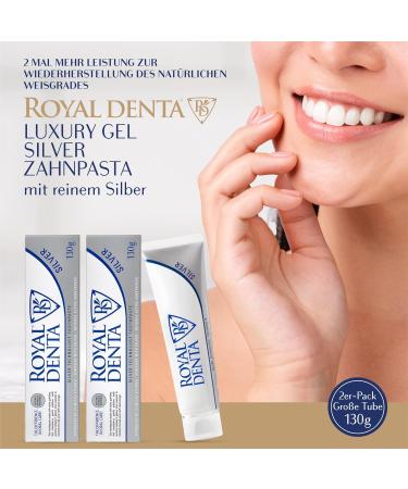 Royal Denta Silver Natural Teeth Whitening Toothpaste with Aloe Vera & Silver Nanoparticles | Fluoride | Pack of 2 (2 x 130g) - Ship Internationally - Buy Online on GoSupps.com