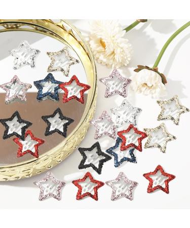 Muloo 10pieceS Sequins Star Hair Clip Set for Women Alloy Snap Clip Hair Styling Accessories Aesthetics Hair Barrettes for Female Light Pink - Buy Online on GoSupps.com
