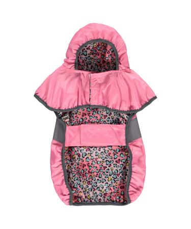 Spike and Stella Raincoat for Dogs with Cute Patterened Lining, Pink, Medium Medium Pink