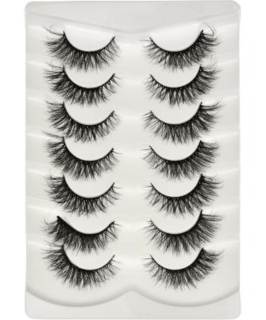 Vivis False Eyelashes 7 Pairs Lashes 3D Faux Mink Long Natural False Eyelashes Fluffy Thick Cross Volume Cat Eye Hand-made Dramatic Fake Eye Black Soft for Various Makeups FL02 - Buy Online on GoSupps.com