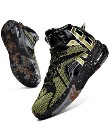ELAPHURUS children's basketball shoes boys basketball shoes mesh sneakers tennis walking shoes for boys girls 38 EU black gold