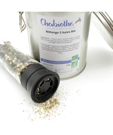 Chabioth - Poivre 5 Baies m lange Bio 100g - m lang et conditionn en France - Buy Online on GoSupps.com