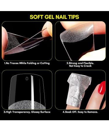 Makartt 504Pcs Soft Gel Full Cover Nail Tips - Medium Square False Nails for Salons & DIY Nail Art - Matte Finish, No Crease - 12 Sizes - Buy Online on GoSupps.com