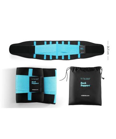 Vitalbak Back Bandage for Men & Women | Injury Relief & Pain Support | Adjustable Lumbar Spine Belt (Blue L) - Buy Online on GoSupps.com