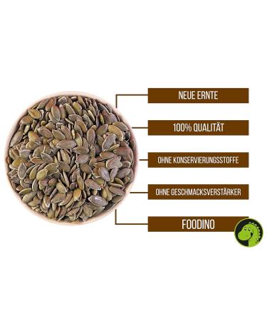 Premium Natural Pumpkin Seeds - Peeled Green Kernels 100% Untreated - 500g to 5kg - Foodino 1kg Pack - Ideal for Healthy Snacking - Buy Online on GoSupps.com