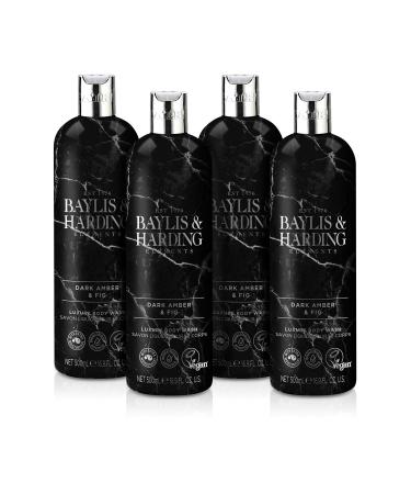 Baylis & Harding Liquid Body Wash Soap Elements Dark Amber & Fig 16.9oz/500ml (4-Pack)