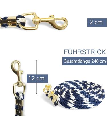Leading Knitting for Horses - Stylish Binding Trick Leash Set (Blue & Black) for Ponies Donkeys & Goats | International Shipping Available - Buy Online on GoSupps.com