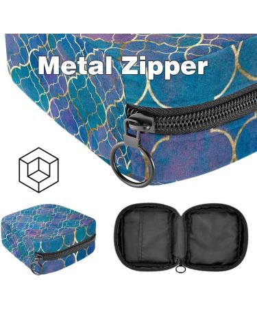 Geometric Moroccan Texture Storage Bag with Zipper for Menstrual Pads & Cups - Portable Organizer for Teens & Women - Buy Online on GoSupps.com