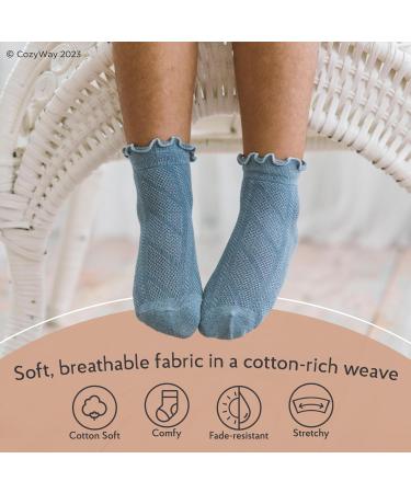 CozyWay Kids Non Slip Cotton Crew Socks - 12 Pairs, Anti Skid with Grips, Striped for Boys & Girls 3-5 Years - Buy Online on GoSupps.com