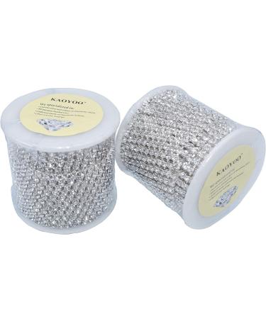 KAOYOO 10 Yards 3MM Crystal Rhinestone Diamond Chain Trim - DIY Crafts & Wedding Decoration - Silver SS12/3.0mm - Buy Online on GoSupps.com