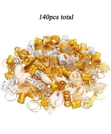 Dreadlocks Hair Jewelry: 140pcs Aluminum Hair Cuffs, Rings, Shell Accessories for Women - Loc Clips & Pendants, Braid Decor - Buy Online on GoSupps.com