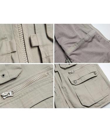 Flygo Men's Outdoor Work Utility Safari Fishing Travel Vest - Large Light Green - Buy Online on GoSupps.com