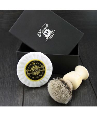 Luxury White Badger Hair Shaving Brush & Premium Shaving Soap - International Shipping Available - Buy Online on GoSupps.com