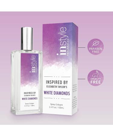 Instyle Fragrances White Diamonds Eau de Toilette 3.4 Fl Oz - Paraben-Free & Cruelty-Free | Elizabeth Taylor Inspired Women's Perfume - Buy Online on GoSupps.com