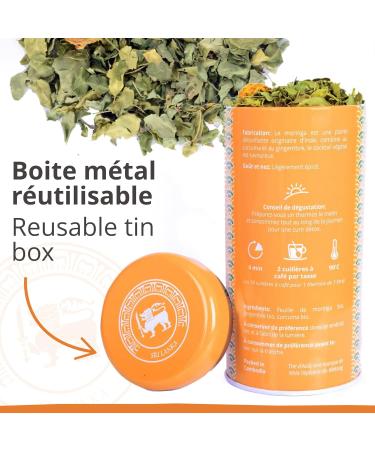  Khla Organic Detox Infusion Moringa Leaf Ginger Turmeric - Loose Tin 75g - Certified Organic - Asian Tea by KHLA - Buy Online on GoSupps.com