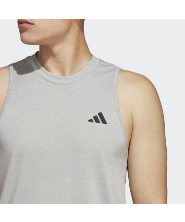 Buy adidas Male Adult Train Essentials Feelready Training Tank Top - Sleeveless in Medium Grey Heather/White/Black | International Shipping Available - Buy Online on GoSupps.com