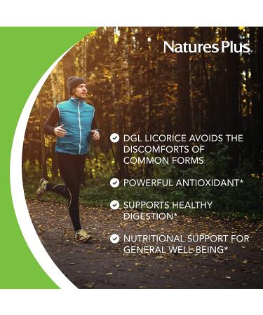 Nature's Plus Herbal Actives Licorice DGL 500 mg - 60 Vegetarian Capsules for Digestive Support - Buy Online on GoSupps.com