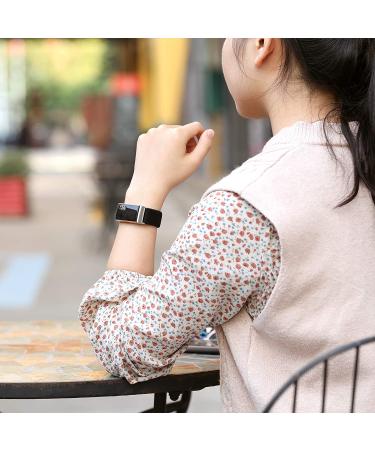 Witzon Adjustable Elastic Bands for Fitbit Charge 4/3/3SE - Breathable Fabric Pattern Replacement Strap for Women Men - Solid Black - Buy Online on GoSupps.com