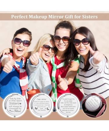 4-Piece Funny Compact Mirror Set for Sisters - Engraved Makeup Mini Mirror Gift for Birthday, Christmas, Graduation - Perfect for Soul Sisters - Buy Online on GoSupps.com