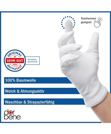 Darben Cotton Gloves - Soft 100% Cotton Jersey Gloves (L) | Dermatest: Very Good | Perfect Fit for Hand Masks - 1 Pair - Buy Online on GoSupps.com