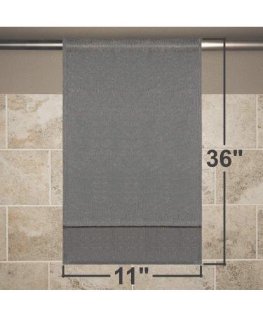 36 Inch Exfoliating Bath Cloth Towel (3 Pack) - Gray, White, Green Nylon - Durable Stitching - Buy Online on GoSupps.com