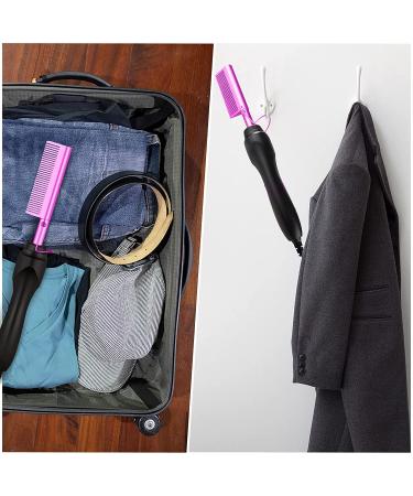 Hot Comb Hair Straightener - Portable Electric Heating Comb for Travel - Anti-Scald Beard & Hair Straightening Press Comb - Ceramic Curling Iron for Wet & Dry Hair - Purple - Buy Online on GoSupps.com