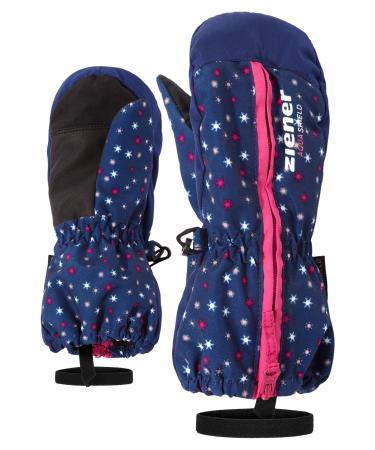 Ziener Unisex Baby Langelo As(r) Minis Glove Ski Gloves/Winter Sports | Waterproof Breathable 98cm snowflake print