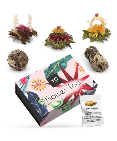 Yc Yang Chai 6 Teblumen Gift Box - Black & Green Tea in Noble MagnetBox - 5 different types of tea blossoms - Floor "Symbiosis" - Gift for women mother tea lover black/green tea - Buy Online on GoSupps.com