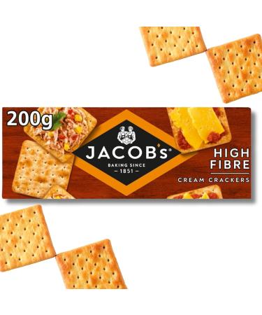 Jacobs Crackers Biscuits Multipack - Jacob's Cream Crackers High Fibre 200g Pack of 4 Bundled By The Great British Kitchen | Crackers for Cheese - Buy Online on GoSupps.com