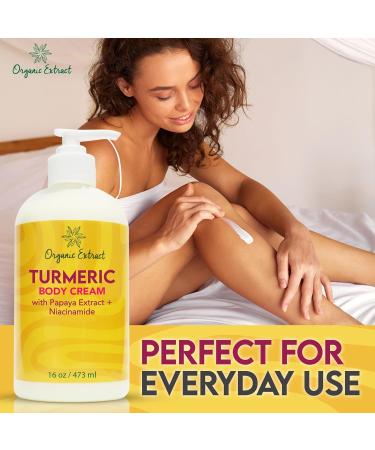 ORGANIC EXTRACT Turmeric Body Lotion - 16 fl oz / 473 ml - Deep Moisturizing Hydrating Body Moisturizer Cream - Helps Relieve Dry Skin with Long-Lasting Moisture - With Turmeric Papaya Extract - Buy Online on GoSupps.com