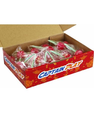  CAPTAIN PLAY CAPTAIN PLAY - Candy Box with 14 Double Lollipops - Lollipops with two heads - Cherry Flavored - in Individual Wrappers - 189g Box - Buy Online on GoSupps.com